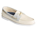 Natural - Front - Sperry Mens Seacycled Bahama II Suede Trainers