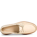 Ivory - Pack Shot - Sperry Womens-Ladies Authentic Original Stacked Leather Boat Shoes