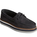 Black - Front - Sperry Womens-Ladies Authentic Original Stacked Leather Boat Shoes