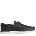 Black - Front - Sperry Mens Plushwave 2.0 Leather Boat Shoes