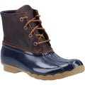 Tan-Navy - Front - Sperry Womens-Ladies Saltwater Duck Weather Leather Boots