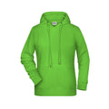 Lime Green - Front - James and Nicholson Womens-Ladies Raglan Sleeved Hoodie