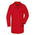 Red - Front - James and Nicholson Adults Unisex Work Coat