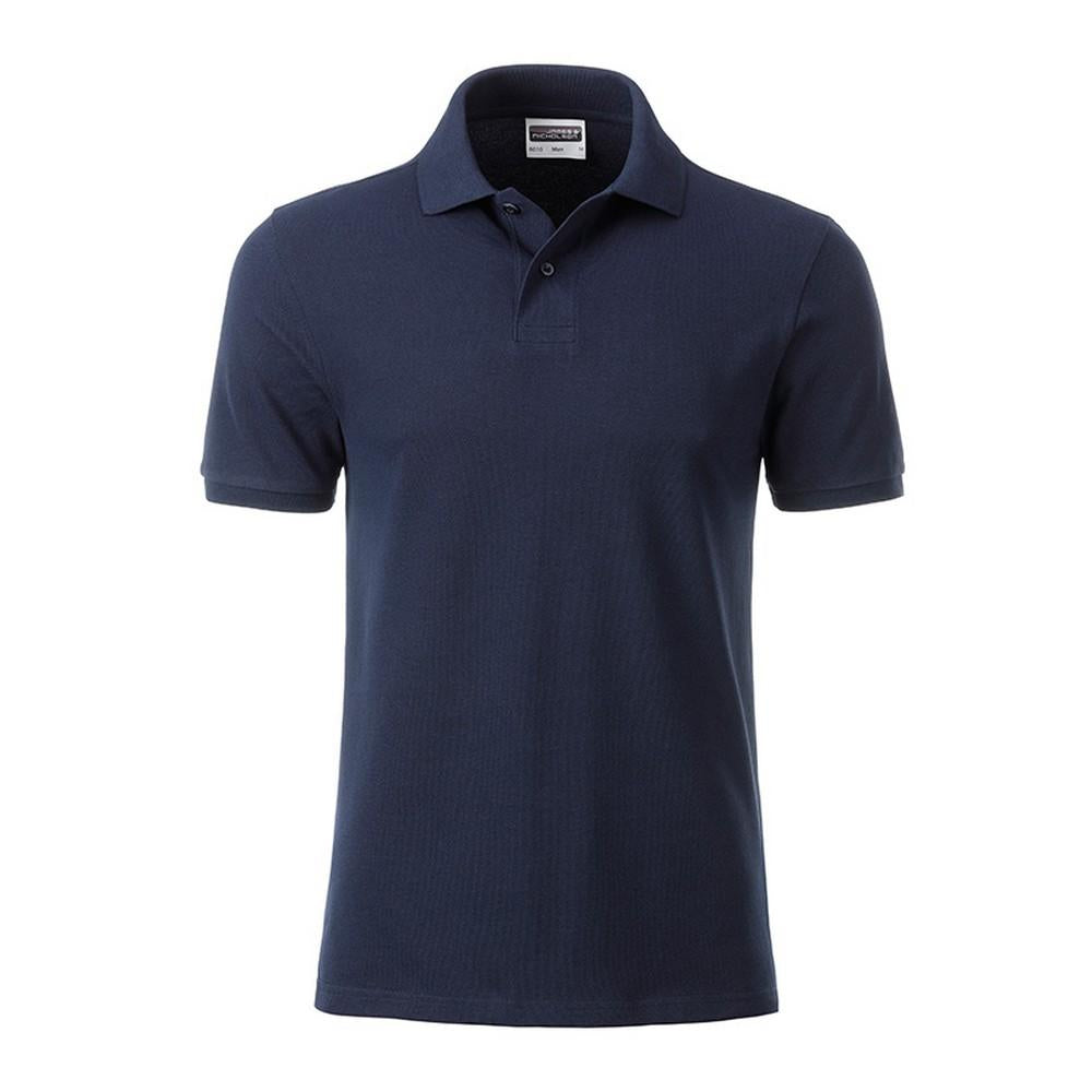 Navy - Front - James and Nicholson Mens Basic Polo