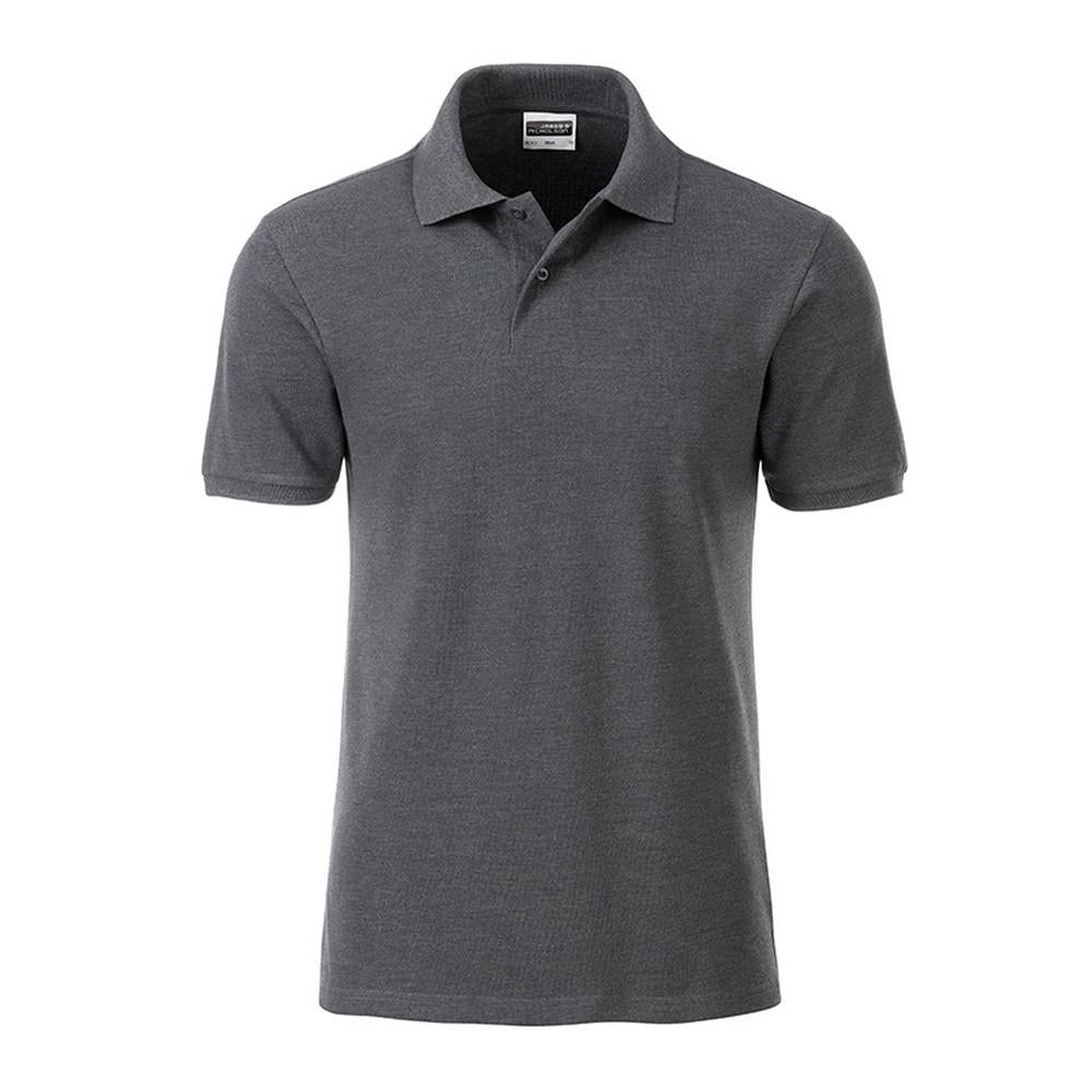 Black Heather - Front - James and Nicholson Mens Basic Polo