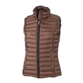 Coffee-Black - Front - James and Nicholson Womens-Ladies Quilted Down Vest