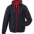 Navy-Red - Front - James and Nicholson Womens-Ladies Doubleface Jacket