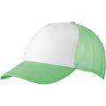 White-Neon Green - Front - Myrtle Beach Adults Unisex 5 Panel Polyester Mesh Cap