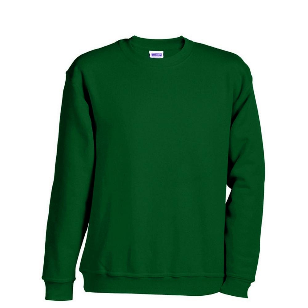 Dark Green - Front - James and Nicholson Unisex Round Heavy Sweatshirt