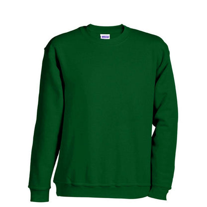 Dark Green - Front - James and Nicholson Unisex Round Heavy Sweatshirt