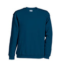 Navy - Front - James and Nicholson Childrens-Kids Round Heavy Sweatshirt
