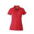 Pink - Front - James and Nicholson Womens-Ladies Vintage Polo