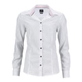 White-Red - Front - James and Nicholson Womens-Ladies Classic Plain Shirt