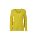 Yellow - Front - James and Nicholson Womens-Ladies Stretch Long Sleeve T-Shirt