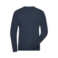 Navy - Front - James and Nicholson Mens Organic Cotton Long Sleeve Sweater
