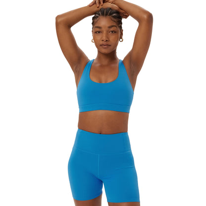 Ibiza Blue - Back - Girlfriend Collective Womens-Ladies Float Ella Scoop Neck Sports Bra