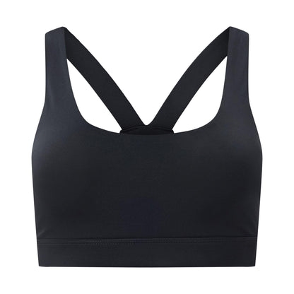 Black - Front - Girlfriend Collective Womens-Ladies Float Ella Scoop Neck Sports Bra