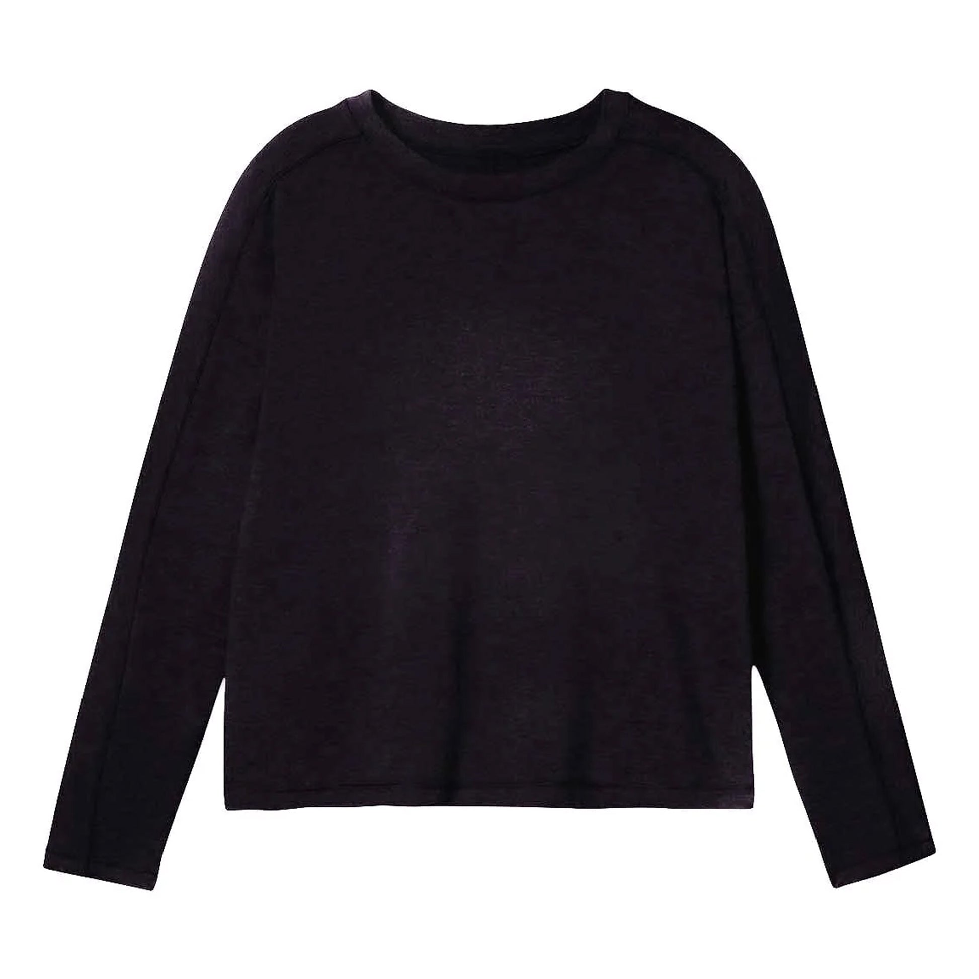 Black - Front - Girlfriend Collective Womens-Ladies Reset Fitted Long-Sleeved T-Shirt
