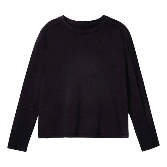 Black - Front - Girlfriend Collective Womens-Ladies Reset Fitted Long-Sleeved T-Shirt