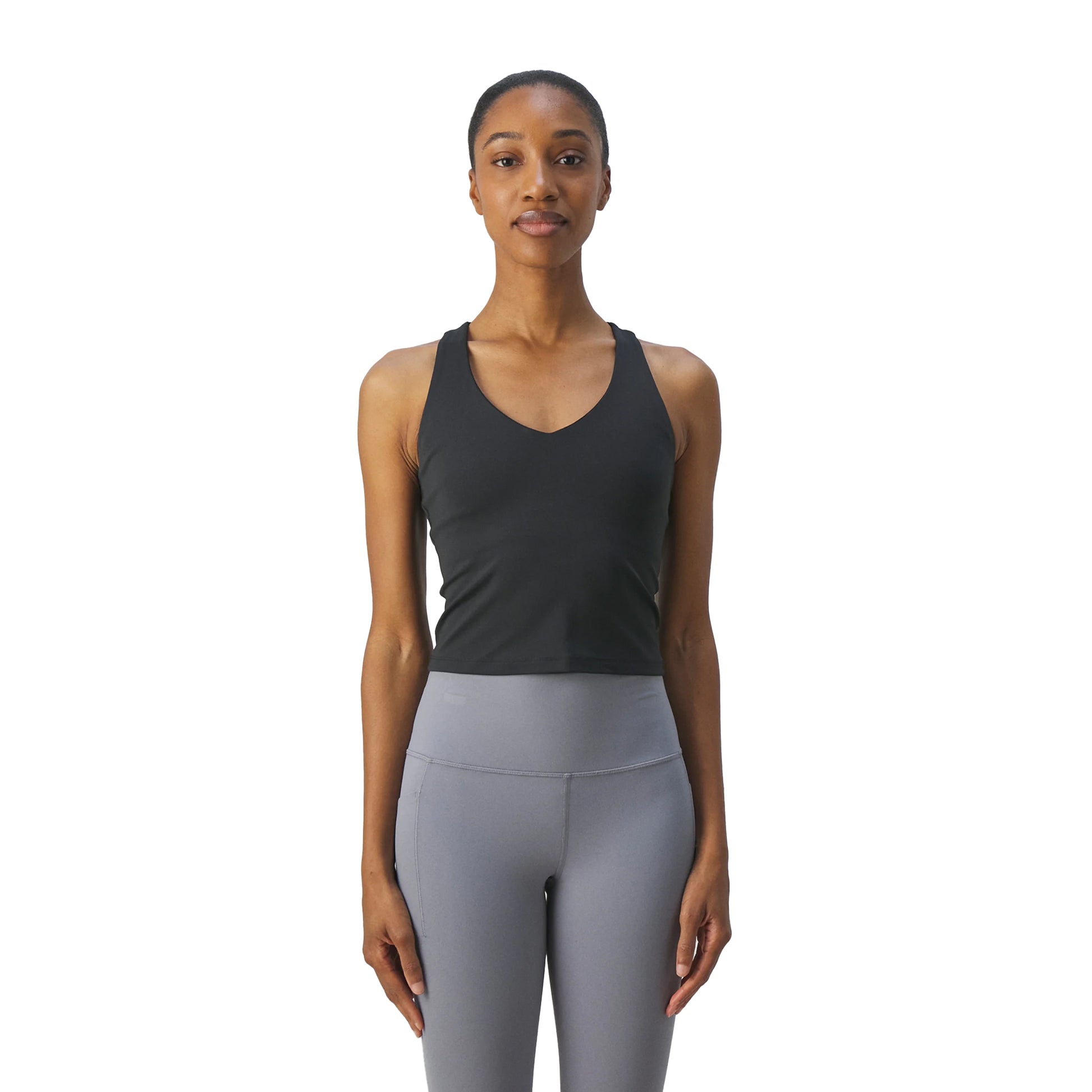 Black - Side - Girlfriend Collective Womens-Ladies Float Zoe Cross Back Tank Top