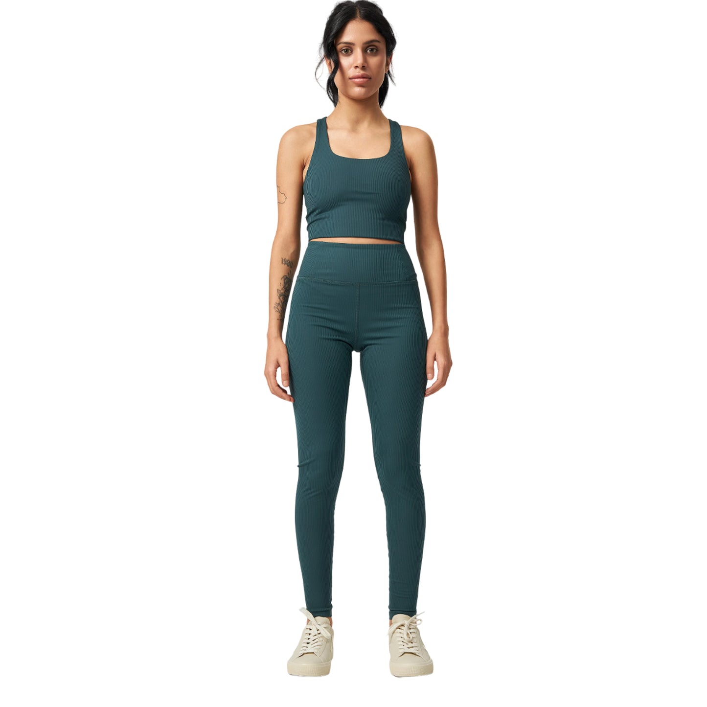Moss - Side - Girlfriend Collective Womens-Ladies Paloma Ribbed Racerback Bra