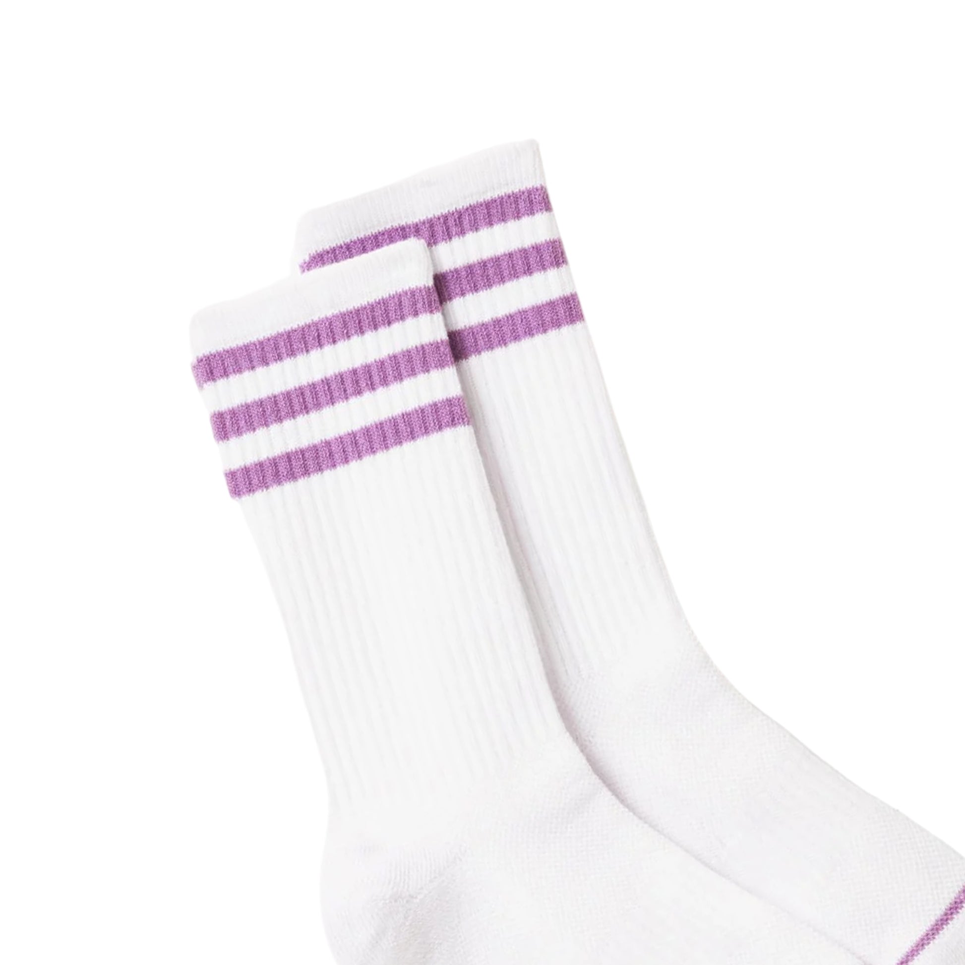 Violet - Back - Girlfriend Collective Womens-Ladies Striped Crew Socks