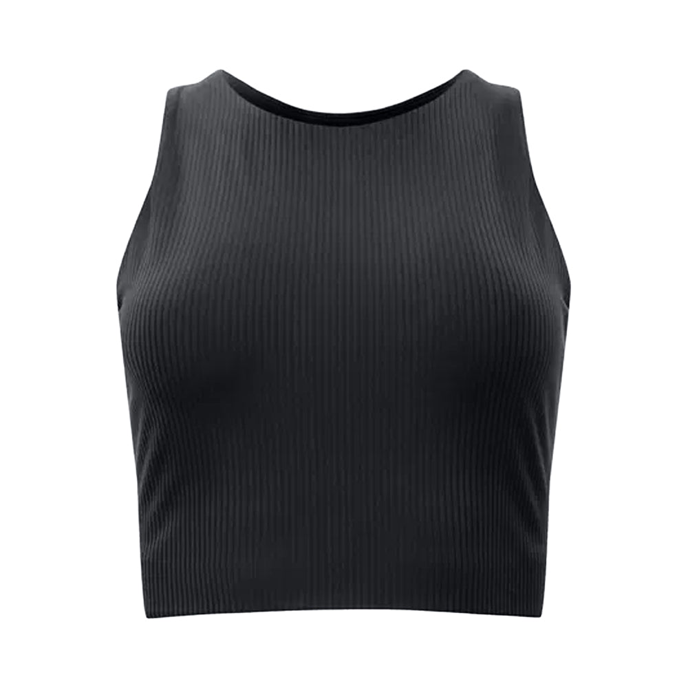 Black - Front - Girlfriend Collective Womens-Ladies Dylan Ribbed Bra