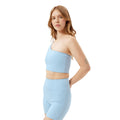 Cerulean - Side - Girlfriend Collective Womens-Ladies Bianca One Shoulder Sports Bra