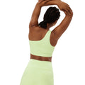 Green Tea - Back - Girlfriend Collective Womens-Ladies Bianca One Shoulder Sports Bra