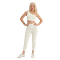 Ivory - Side - Girlfriend Collective Womens-Ladies Bianca One Shoulder Sports Bra