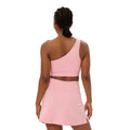 Candy Pink - Back - Girlfriend Collective Womens-Ladies Bianca One Shoulder Sports Bra