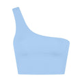 Cerulean - Front - Girlfriend Collective Womens-Ladies Bianca One Shoulder Sports Bra
