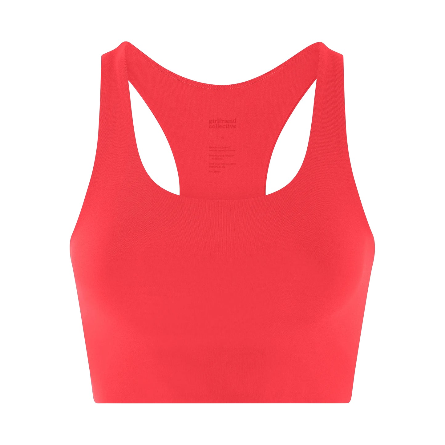 Geranium - Front - Girlfriend Collective Womens-Ladies Paloma Racerback Bra