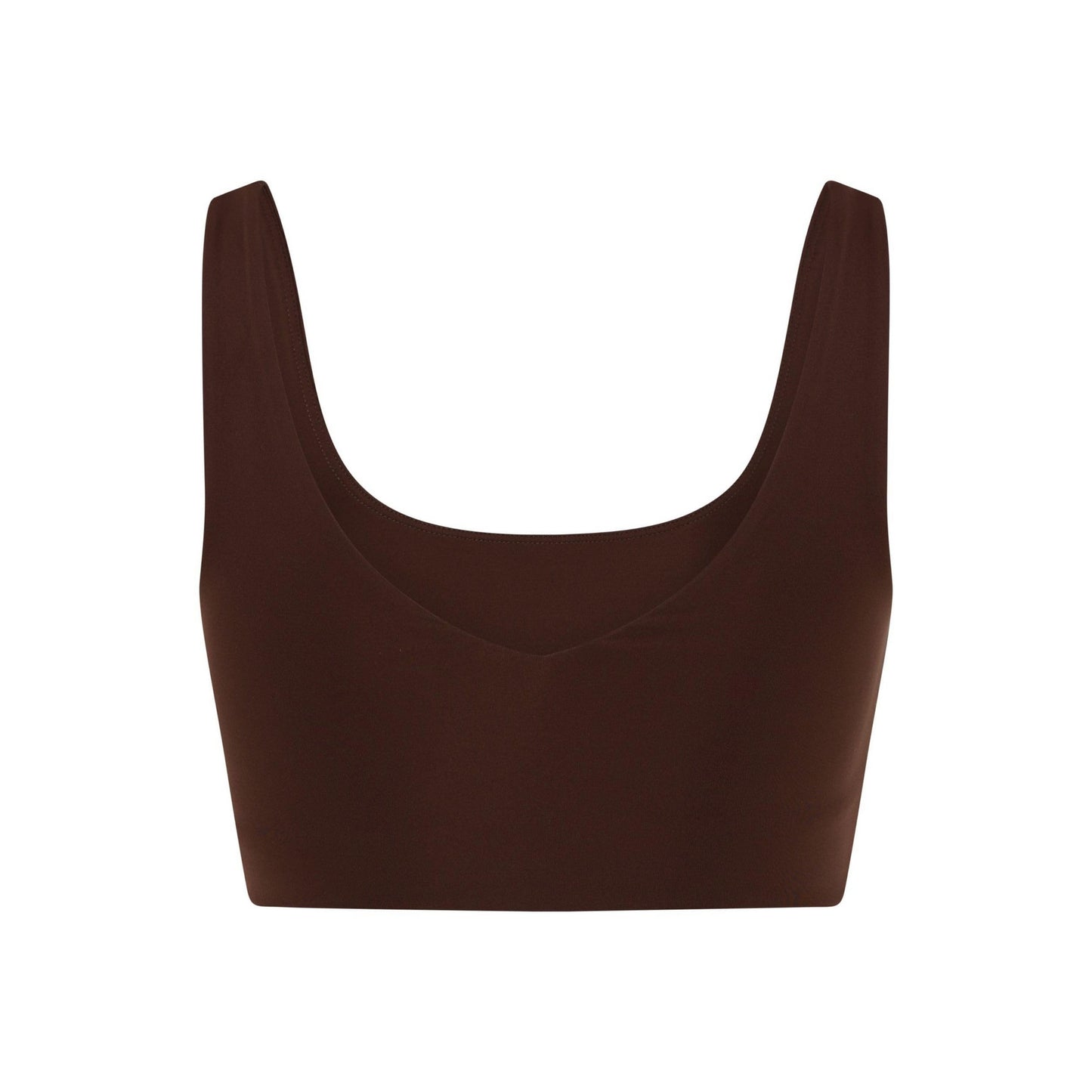 Espresso - Back - Girlfriend Collective Womens-Ladies Scoop Neck Bralette