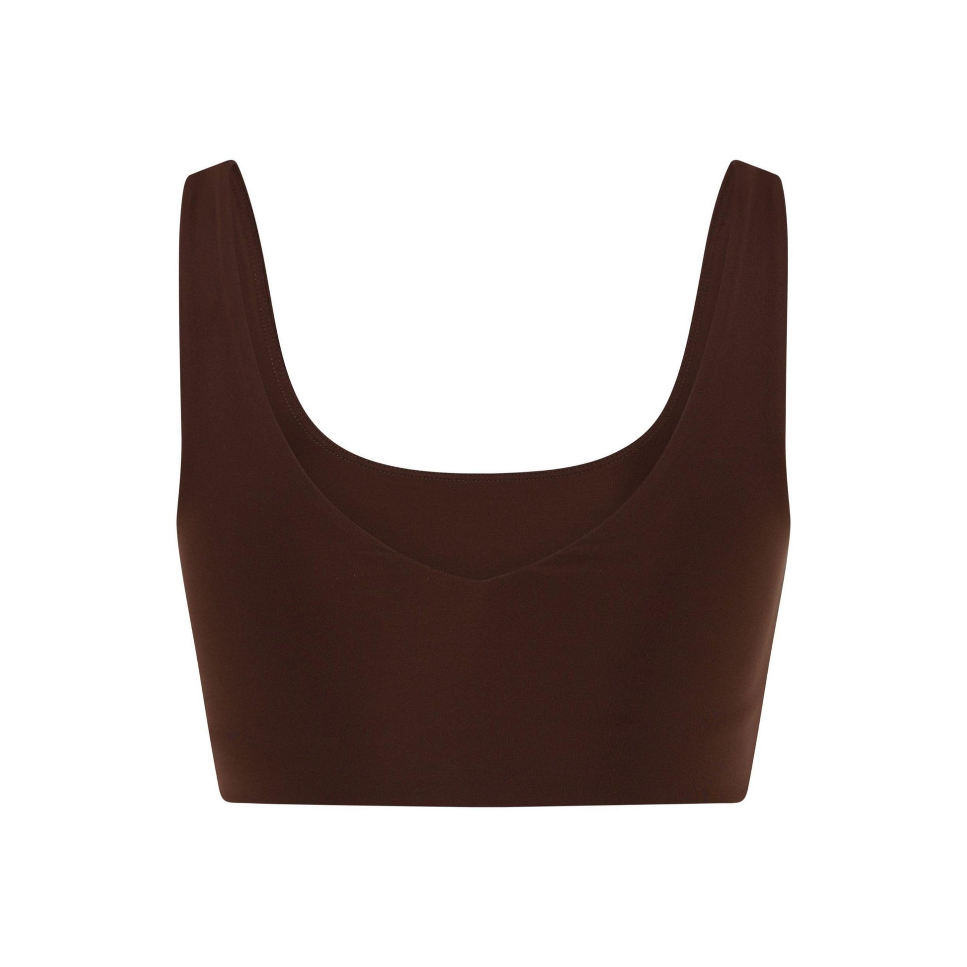 Espresso - Back - Girlfriend Collective Womens-Ladies Scoop Neck Bralette