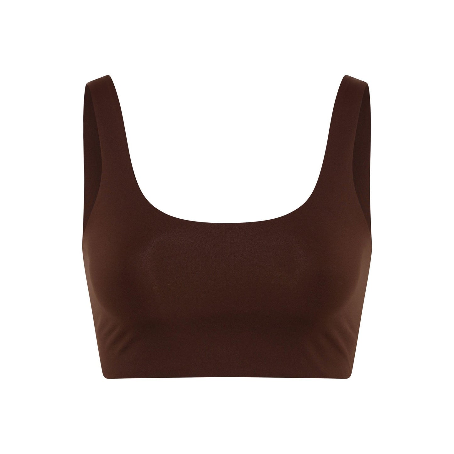 Espresso - Front - Girlfriend Collective Womens-Ladies Scoop Neck Bralette