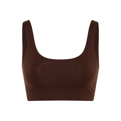 Espresso - Front - Girlfriend Collective Womens-Ladies Scoop Neck Bralette