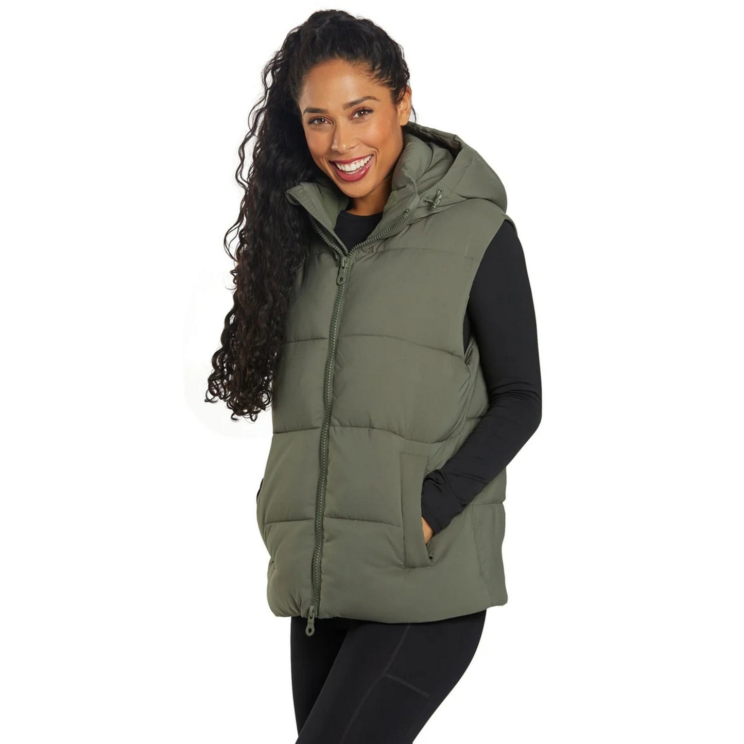 Thyme Green - Side - Girlfriend Collective Womens-Ladies Gilet
