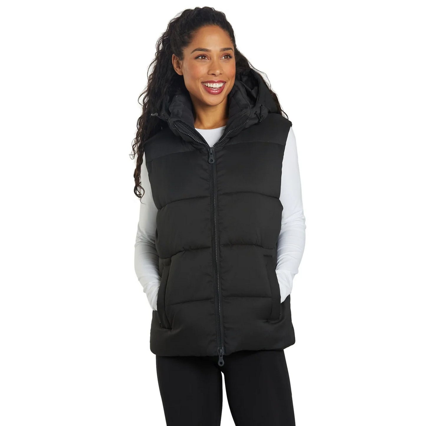 Black - Front - Girlfriend Collective Womens-Ladies Gilet
