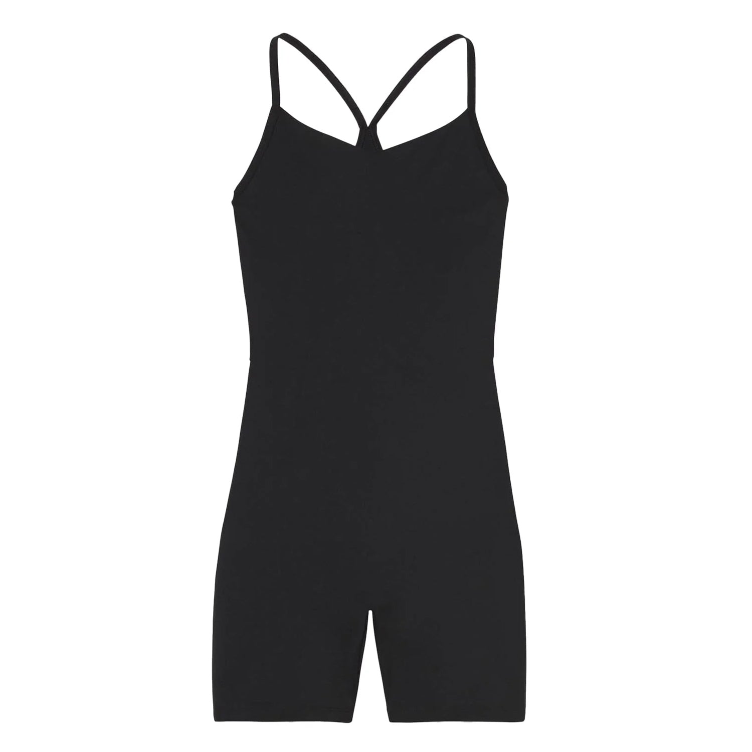 Black - Front - Girlfriend Collective Womens-Ladies Barre V Neck Unitard