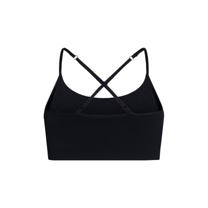 Black - Back - Girlfriend Collective Womens-Ladies Float Juliet Strappy Bra