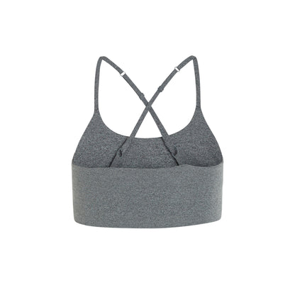 Heather Gravel - Back - Girlfriend Collective Womens-Ladies Float Juliet Strappy Bra