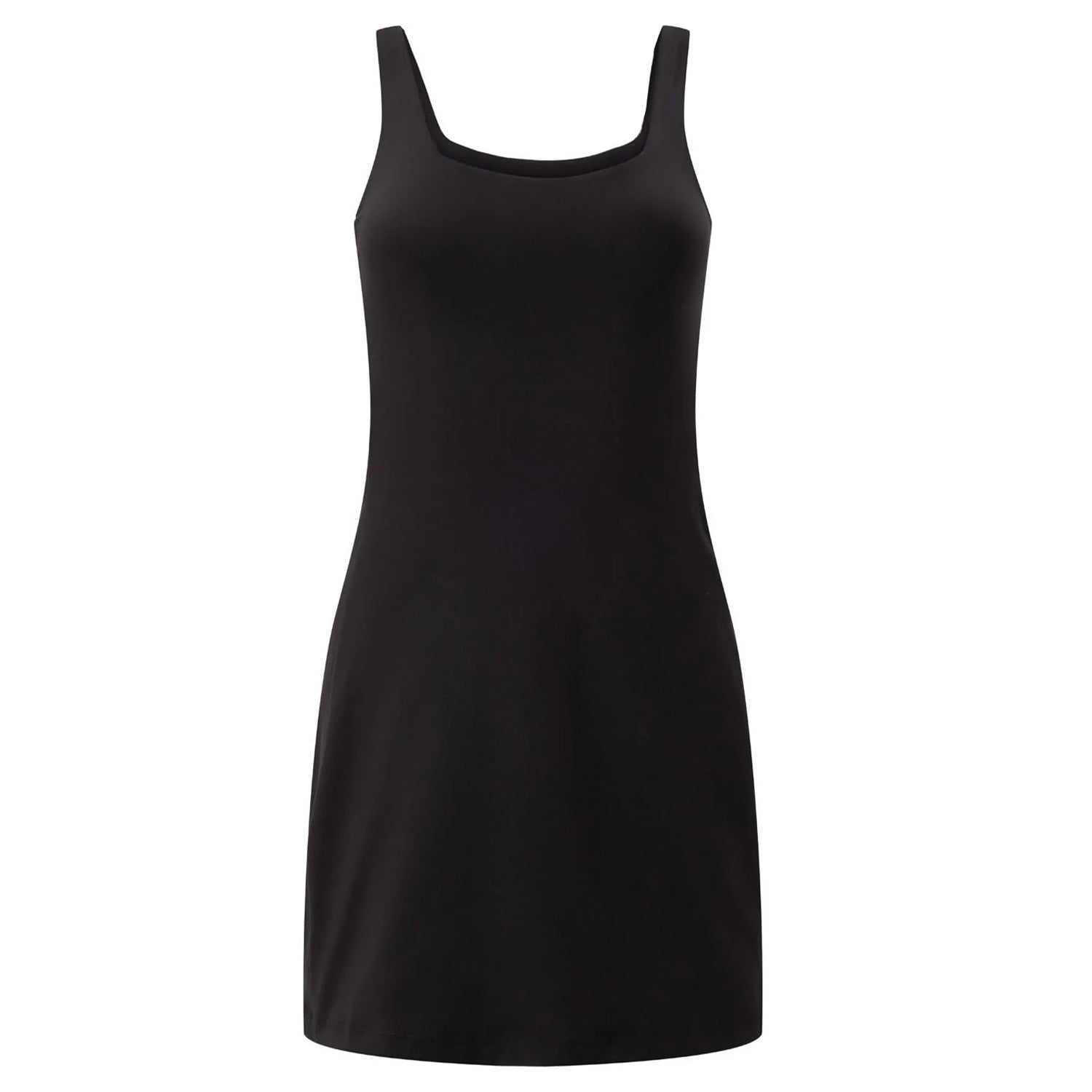 Black - Front - Girlfriend Collective Womens-Ladies Prism Tommy Square Neck Dress