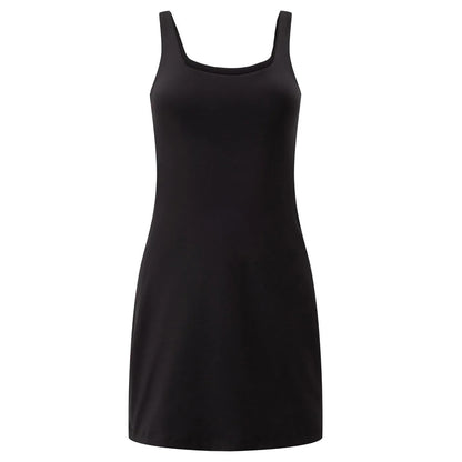 Black - Front - Girlfriend Collective Womens-Ladies Prism Tommy Square Neck Dress