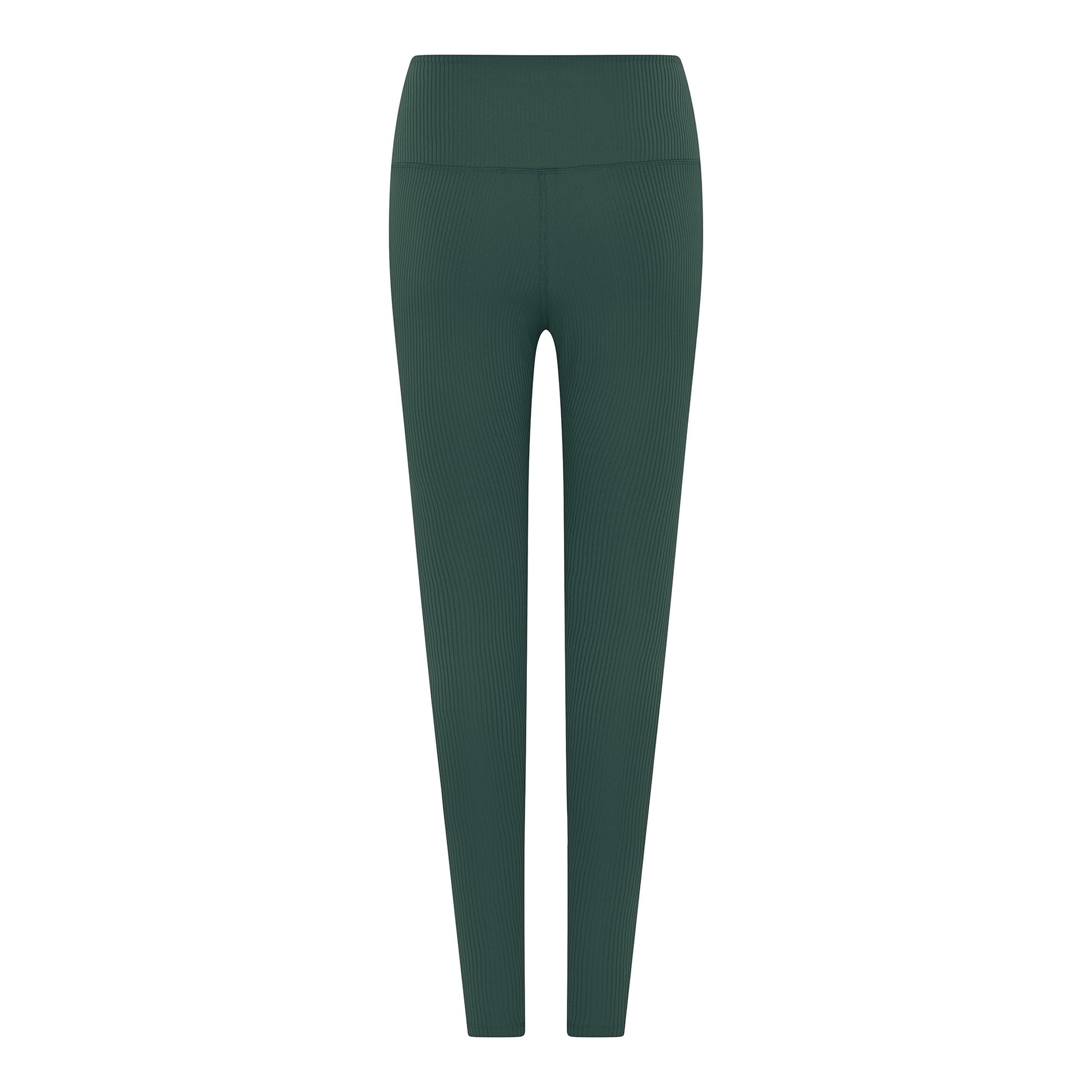 Moss - Back - Girlfriend Collective Womens-Ladies Ribbed High Rise Long Leggings