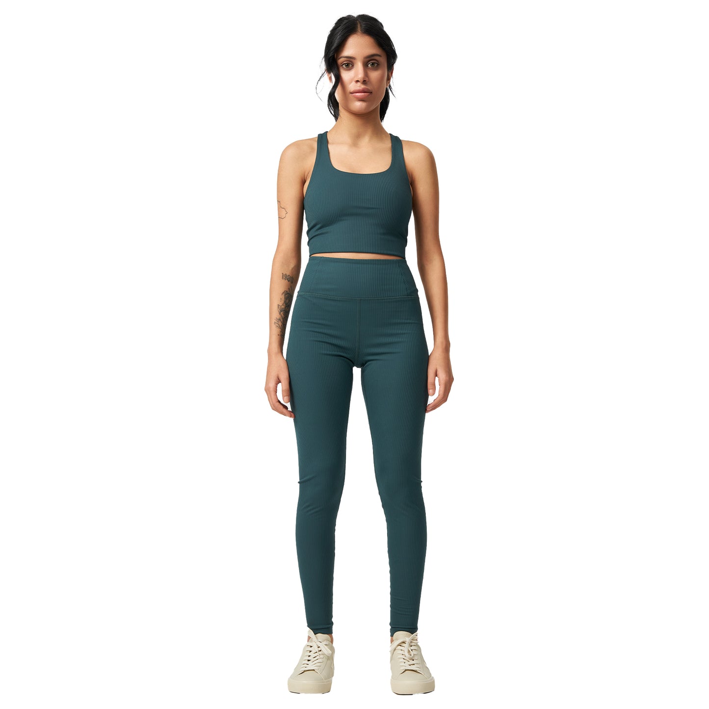 Moss - Lifestyle - Girlfriend Collective Womens-Ladies Ribbed High Rise Long Leggings