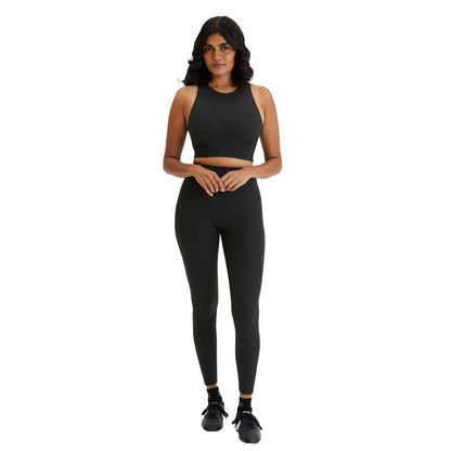 Black - Lifestyle - Girlfriend Collective Womens-Ladies Ribbed High Rise Long Leggings