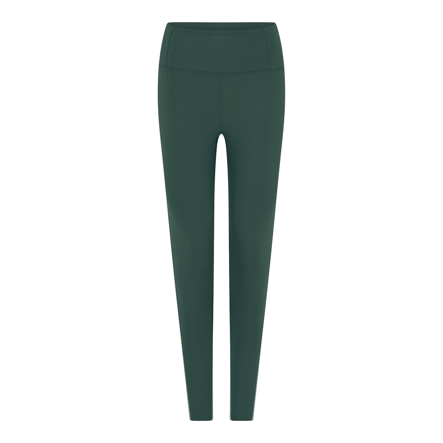 Moss - Front - Girlfriend Collective Womens-Ladies Ribbed High Rise Long Leggings