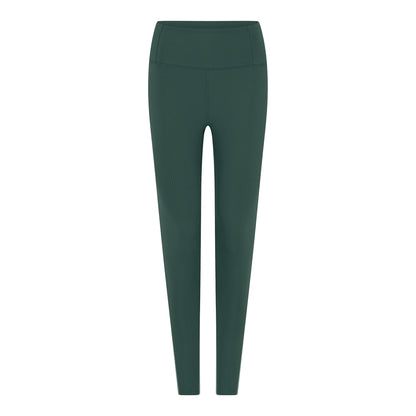 Moss - Front - Girlfriend Collective Womens-Ladies Ribbed High Rise Long Leggings