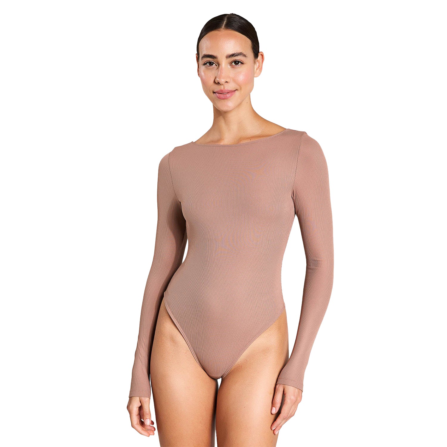 Brownie - Front - Girlfriend Collective Womens-Ladies Ava Scoopback Bodysuit